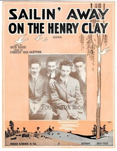 MARX BROTHERS Antique Sheet Music SAILIN' AWAY ON THE HENRY CLAY 1917 - Picture 1 of 4