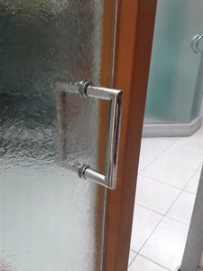 SHOWER DOOR HANDLES ( MITER HANDLES ). ALL FINISHES - Picture 1 of 5