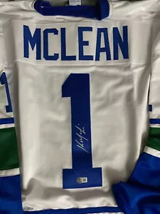 Kirk McLean signiertes weißes Hockey-Trikot in Vancouver - BAS - Bild 1 von 5