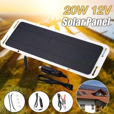 20W 12V Portable Solar Power Panel Battery Charger For Car Marine Boat Phone