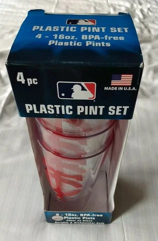 Twins 4 Pack Boxed Plastic Pint  16 Oz Cover