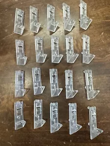 Qty 20 High Quality Clear Plastic 5mm Locking Cabinet Shelf Clips /Pegs-USA Made - Picture 1 of 3