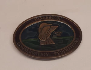 Minnesota Conservation Federation Duck/Loon Gürtelschnalle Natur Vintage 1984 - Bild 1 von 5
