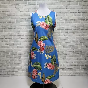 Abito tubino Hilo Hattie donna M/L blu tropicale floreale ibisco tiki luau tank - Foto 1 di 8