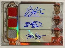 2014 Topps Triple threads ~ Votto/ Phillips/ Frazier ~ Triple Auto /27~ REDS!!!!