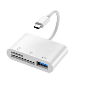 3-Port USB Type C to Card Reader Adapter SD Card Reader For MacBook Pro Laptop D - Picture 1 of 12