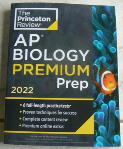 NEW AP Biology PREMIUM PREP 2022 Princeton Review 427-pages,6 tests++ - Picture 1 of 10