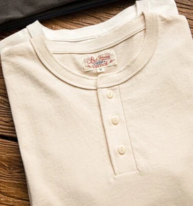 Red Tornado Men's Long Sleeve Henley Shirts T-Shirts Casual Front Placket Retro - Picture 1 of 23