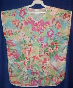 Talla 3X Estampado Smock 50/50 Polietileno Algodón con 2 Bolsillos Se adapta hasta 65" Busto Hecho en EE. UU. - Imagen 1 de 1