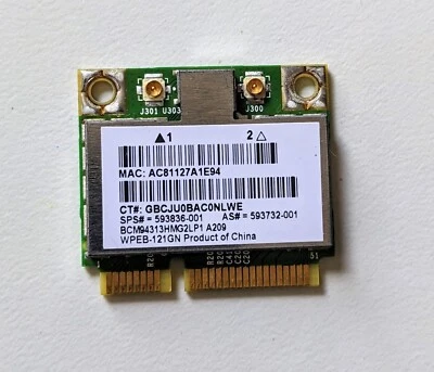 Wireless Card BCM94313HMG2LP1 Mini PCIE - Image 1 of 2