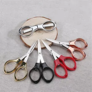 Mini Folding Scissors Travel Pocket Metal Small Foldable Multi User Sewing Tool - Picture 1 of 15