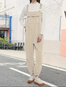 NWT Hip Ladies Fuzzy Jogger Overalls Multiple Pockets & Adjustable Straps Mediu - Picture 1 of 10