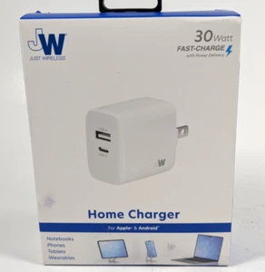 JW Just Wireless USB-C & USB-A Home Charger 30W Fast Charge w/ Power Delivery - Picture 1 of 3