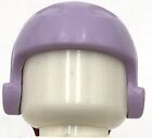 Lego New Dark Red Minifig Hair Combo Hair Hat Ponytail w/ Lavender Ski Helmet
