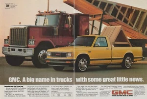 1982 GMC S-15 Pickup - "The Little Rig" Hauling Trusses - 2 Page Print Ad Photo - Picture 1 of 3
