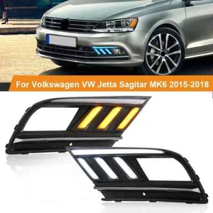 2x Dynamic Turn Signal 3 Color Day Running Light for Jetta MK6 Sagitar 2015-2018 - Picture 1 of 7