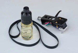 Black Headshell, Stylus, Belt, Oil Kit for PIONEER C4500, PL518X, PL560, 23 - Picture 1 of 7