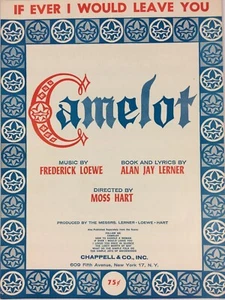 If Ever I Would Leave You Sheet Music Vintage 1960 Camelot Loewe Lerner  - Picture 1 of 8