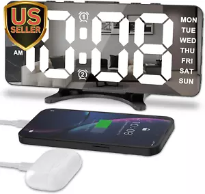 Digital Alarm Clocks for Bedrooms, Alarm Clock for Heavy Sleepers, Dual Alarm... - Picture 1 of 1