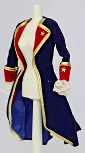 Pirate Colonial Patriot Jacket Coat Blue Long Sleeve Barbie Doll Rock Accessory - Picture 1 of 5