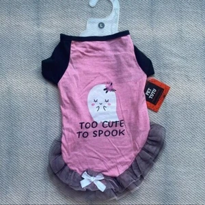 Camicia tutù cane animale domestico troppo carina per spaventare nuova con etichetta costume Halloween rosa Summerween - Foto 1 di 4