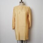 VINTAGE Pleated Butter Yellow Long Sleeve Dress M/L