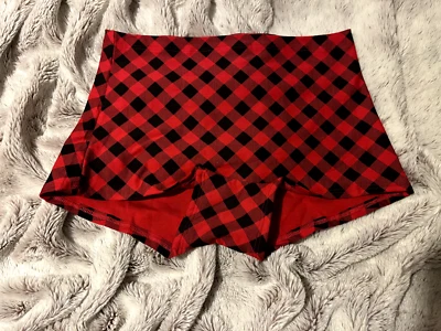 Victoria's Secret PINK Red Buffalo Plaid Cotton Boyshort Panty ~ MEDIUM ~ NWT! - Image 1 of 3