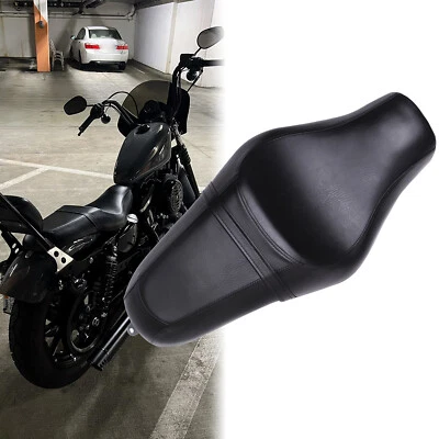 Motorcycle Driver Passenger Two Up Seat For Harley Sportster Iron XL 1200 883 48 - Image 1 of 4