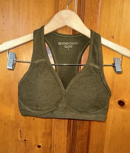 Beyond Yoga Spacedye Lift Your Spirits Bra Sports Heathered Green Women’s Small - Picture 1 of 6