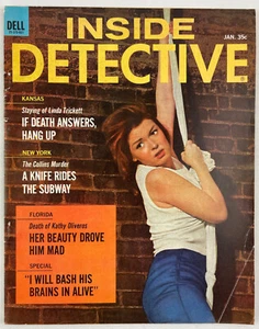 Inside Detective Magazine, January 1966, Vintage True Crime Stories, Pulp - Foto 1 di 5