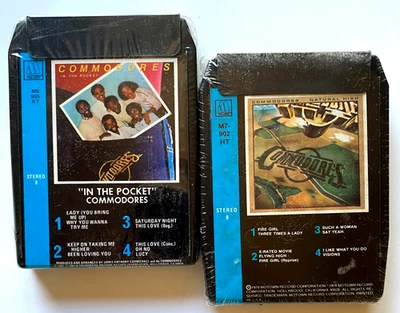 SEALED COMMODORES IN THE POCKET & NATURAL HIGH MOTOWN 8-TRACK SET LIONEL RICHIE - Image 1 of 4