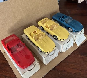 4 AMT Ertl Convertible Corvettes New in the Box Promo Vintage Cars Flawed Boxes - Picture 1 of 24