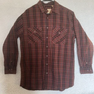 Field N' Forest Brown Plaid Long Sleeve Button Up Shirt Mens Large - Picture 1 of 7