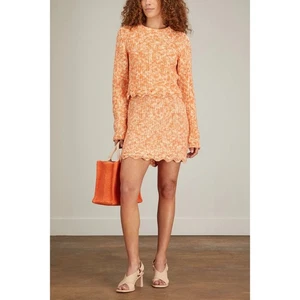 Rodebjer Tori Knit Sweater & Nadia Knitted Skirt Set Orange Haze XS $915 Cotton - Picture 1 of 16