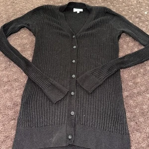 Womens SEED heritage Black Long Sleeve Cardigan Button Up Size Medium 10 To 12 - Picture 1 of 4