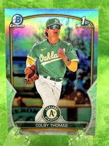 Colby Thomas - Lunar Glow - 2023 Bowman Chrome #BCP-32 Oakland A's - Picture 1 of 11