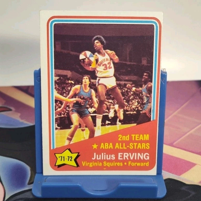 1972-73 Topps ABA All-Stars Julius Erving #255 Virginia Squires Salón de la fama Foto 1 de 3