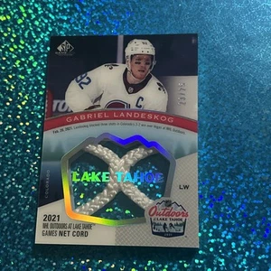 2021-22 SP Game Used - GABRIEL LANDESKOG Lake Tahoe Games Net Cord Relics #d/25 - Picture 1 of 8