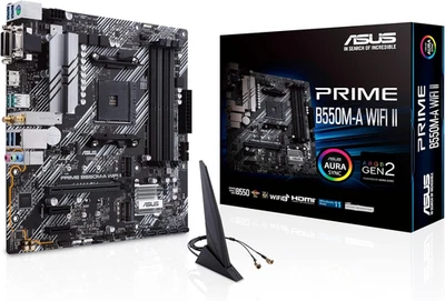 PRIME B550M-A Wifi II Scheda Madre Microatx, AMD B550, Socket AM4, DDR4, PCI 4.0 - Immagine 1 di 4