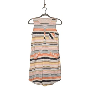 Vestido sin mangas J. JILL $99 multicolor a rayas mezcla de algodón PXS - Imagen 1 de 3