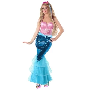 Blaues Meerjungfrau Kostüm für Damen Unterwasserwelt Karneval Faschingskostüm - Bild 1 von 5