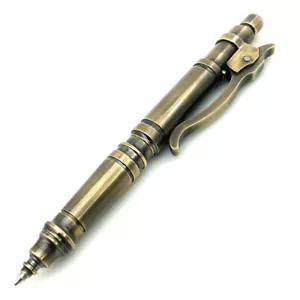 Brass Creative Personality Steampunk Tactical Collectible Signature Press Pen - Picture 1 of 11