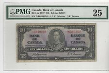 1937  Bank of Canada BC-24a, $10 Osb/Tow SN AD 6340240 PMG VF-25 