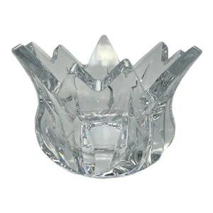 Mikasa Lotus Crystal Bowl CenterPiece Clear Heavy Thick Glass Tulip Shape 10in - Picture 1 of 9