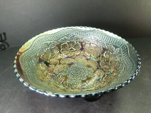 Schöne Fenton Karneval Glas Fußschale lila Amethyst 7 1/2" - Bild 1 von 5