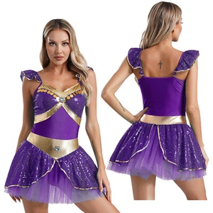 Womens Dress Stage Performance Arabian Princess Costumes Tulle Skirt Sequined - Picture 1 of 42