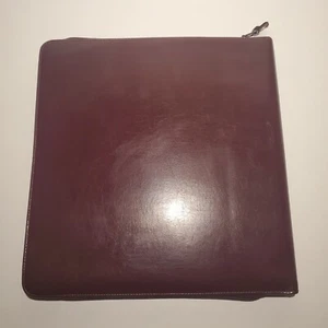 Vintage Portfolio Organizer Padfolio Business Folder Case A4 Zipper Brown - Picture 1 of 11