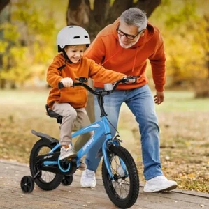 Kids Sport Bicycle 12" Wheels With Safe Dual Braking System And Training Wheels - Picture 1 of 11