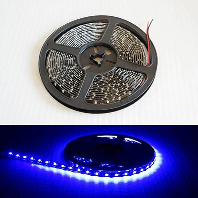 5 Meters 16ft 5050 BLUE LED Strip light 5M 300 SMD 12V DC Waterproof w/Adhesive - Image 1 of 4