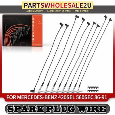 Juego de 9 cables de bujías para Mercedes-Benz 420SEL 560SEC 560SEL 1986 1987-1991 Foto 1 de 4